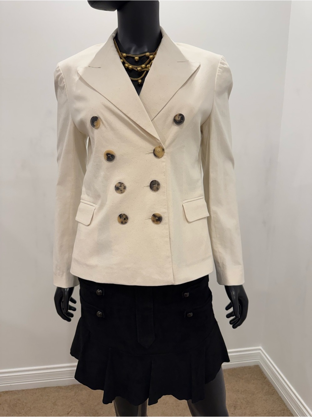 Isabel Marant Linen Stretch Double Breasted Blazer Ivory Size 38 Never Worn